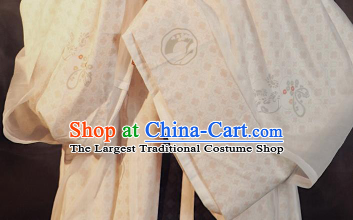 China Traditional Jin Dynasty Swordsman Historical Clothing Ancient Palace Princess White Hanfu Dress