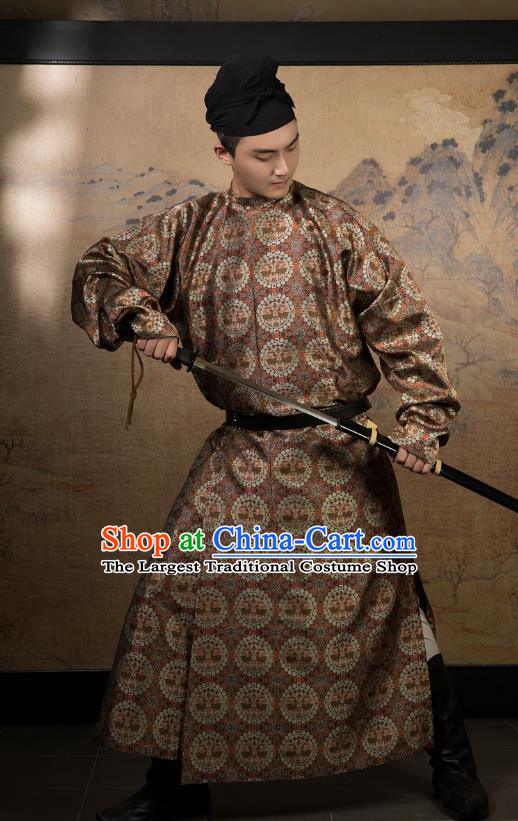 China Ancient Swordsman Hanfu Costume Traditional Tang Dynasty Chivalrous Male Clothing