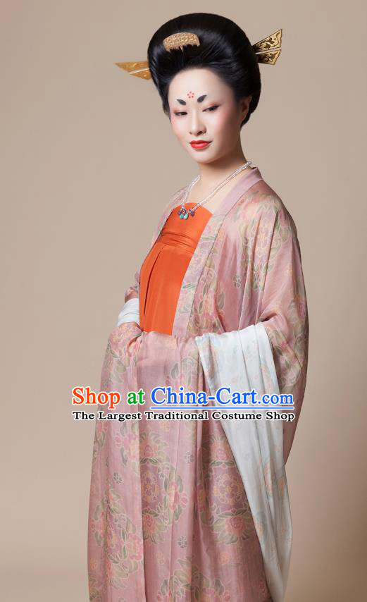 China Ancient Imperial Consort Hanfu Dress Traditional Tang Dynasty Court Beauty Historical Clothing for Women