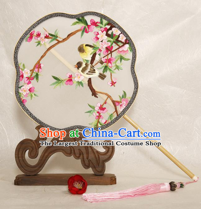 China Traditional Song Dynasty Princess Fan Classical Embroidered Palace Fan Handmade Silk Fan