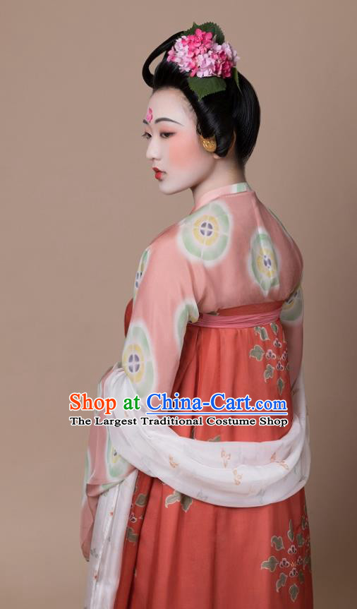 China Traditional Tang Dynasty Palace Lady Replica Costumes Ancient Court Woman Hanfu Dress