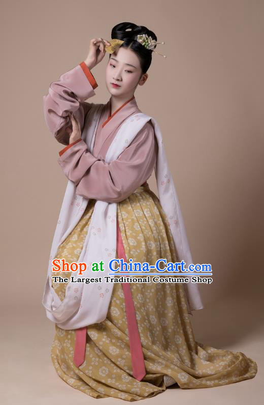 China Traditional Song Dynasty Court Maid Replica Costumes Ancient Palace Lady Hanfu Dress Clothing