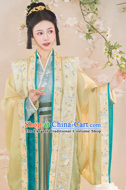 China Ancient Imperial Concubine Embroidered Hanfu Clothing Traditional Song Dynasty Court Woman Replica Costumes