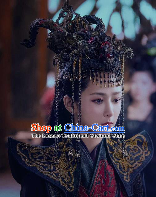 Chinese Drama The Honey Sank Like Frost Hair Accessories Ancient Goddess Queen Jin Mi Wedding Hair Crown