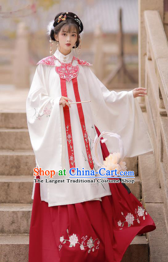 China Ancient Young Lady Hanfu Dress Clothing Traditional Ming Dynasty Costumes for Women