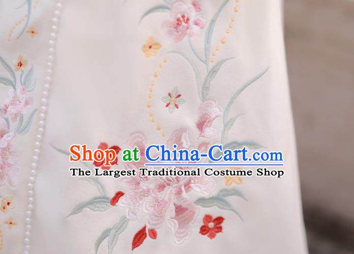 China Ancient Hanfu Garment Traditional Song Dynasty Young Beauty Embroidered Costumes Complete Set