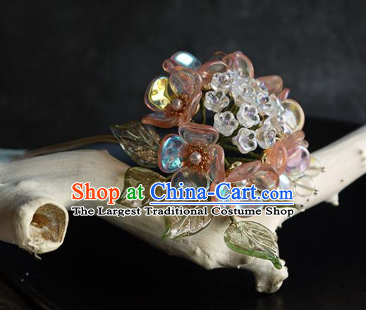 Chinese Ancient Imperial Concubine Hairpin Traditional Ming Dynasty Hydrangea Hair Stick