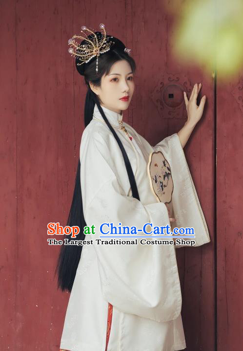 Traditional China Ming Dynasty Historical Clothing Ancient Patrician Mistress Costumes Complete Set
