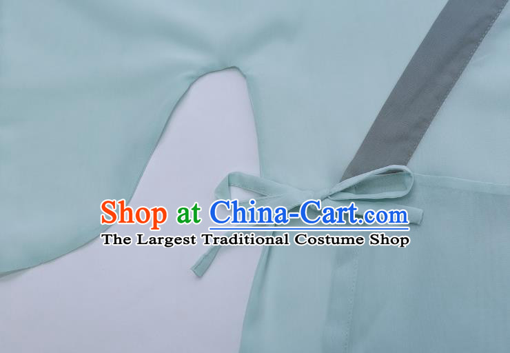 China Ancient Young Beauty Green Hanfu Dress Traditional Jin Dynasty Historical Clothing for Women