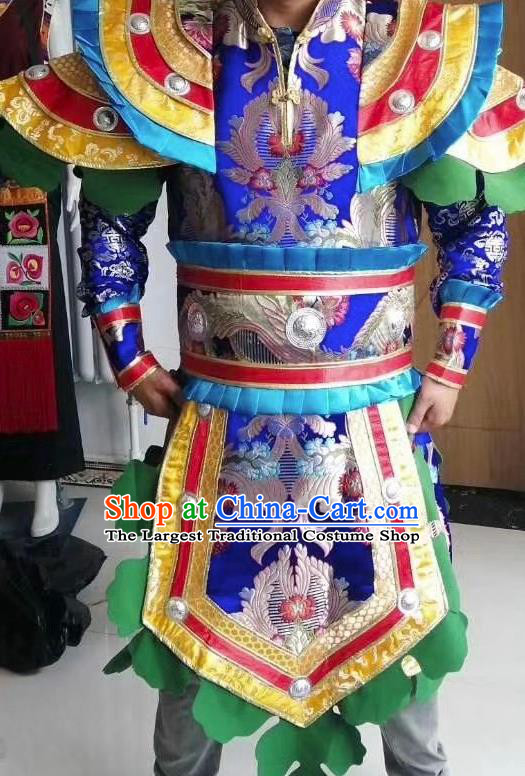 Chinese Zang Nationality King Costumes Tibetan Ethnic Minority Stage Performance Clothing