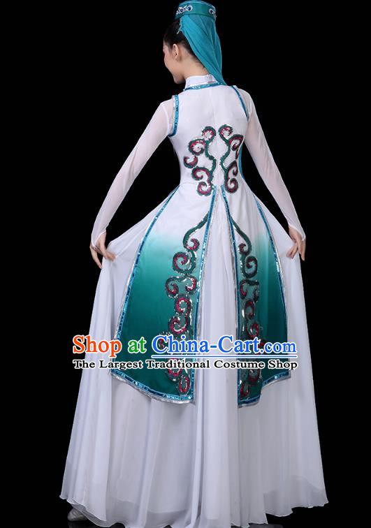 Chinese Ningxia Ethnic Woman Dress Traditional Hui Nationality Folk Dance Costume