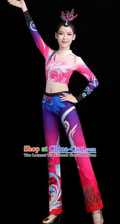 China Group Dance Costume Cheerleading Girl Outfits Aerobics Bodybuilding Competition Clothing