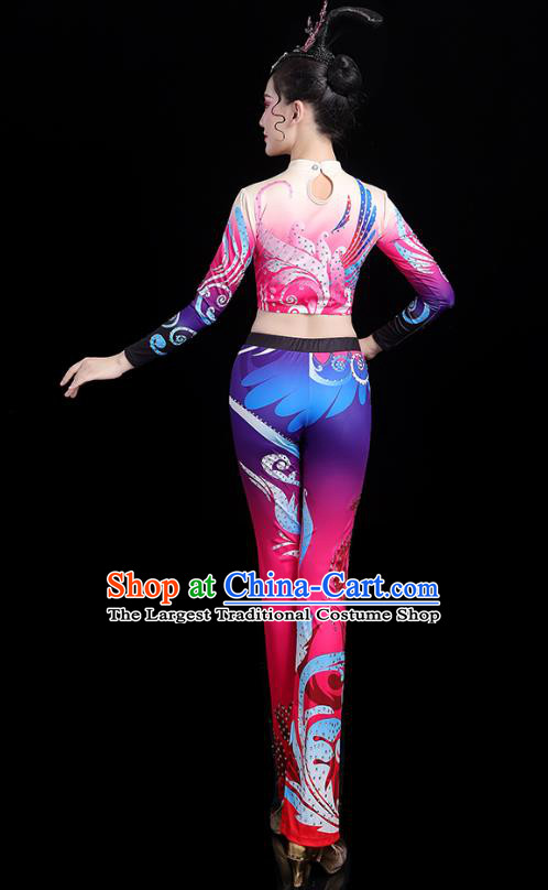 China Group Dance Costume Cheerleading Girl Outfits Aerobics Bodybuilding Competition Clothing