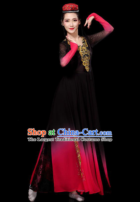 Chinese Uygur Ethnic Stage Performance Dress Traditional Xinjiang Nationality Minority Folk Dance Costumes