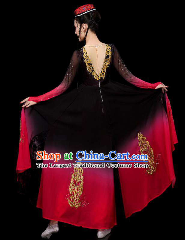 Chinese Uygur Ethnic Stage Performance Dress Traditional Xinjiang Nationality Minority Folk Dance Costumes