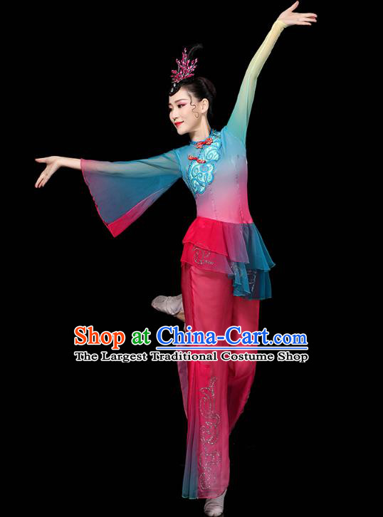 China Yangko Group Dance Clothing Traditional Fan Dance Costume Folk Dance Performance Outfits