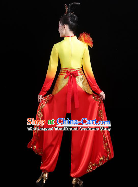 China Traditional Folk Dance Drum Dance Outfits New Year Yangko Dance Performance Clothing