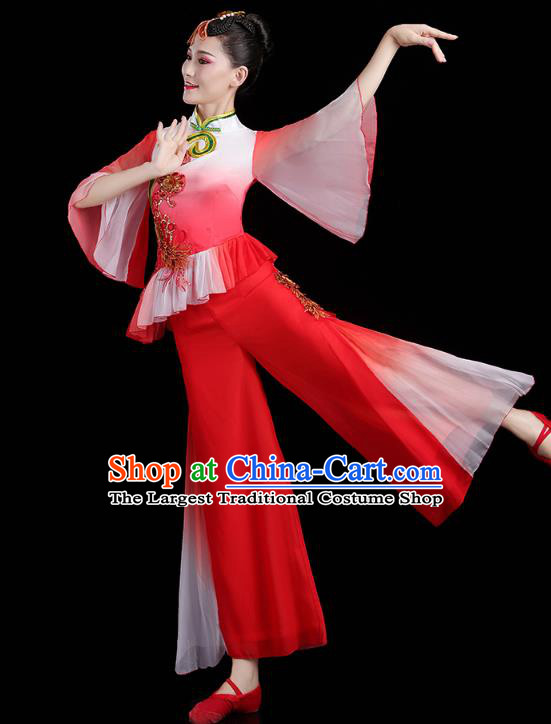 China Traditional Folk Dance Mandarin Sleeve Outfits Spring Festival Yangko Dance Performance Clothing