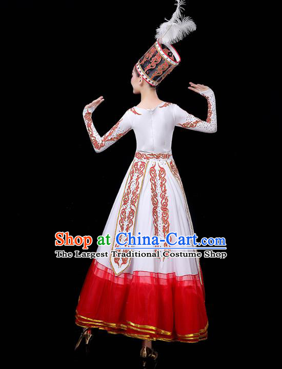 Chinese Xinjiang Ethnic Stage Performance Dress Traditional Uyghur Nationality Folk Dance Costumes