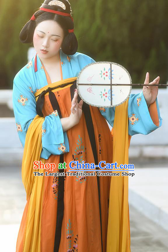 China Traditional Tang Dynasty Court Woman Clothing Ancient Palace Lady Hanfu Dress Costumes