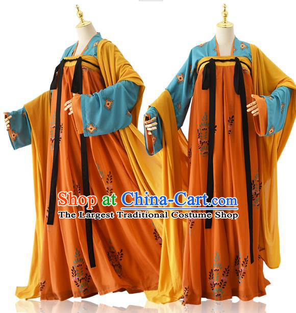 China Traditional Tang Dynasty Court Woman Clothing Ancient Palace Lady Hanfu Dress Costumes