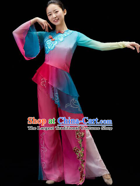 China Yangko Dance Clothing Traditional Folk Dance Umbrella Dance Performance Outfits