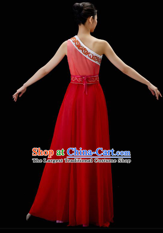 China Solo Dance Clothing Classical Dance Red Dress Traditional Umbrella Dance Garment