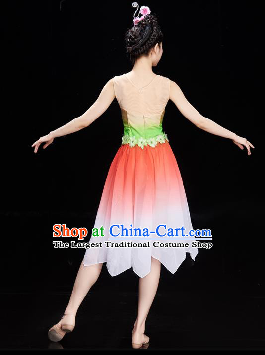 Chinese Modern Dance Group Dance Costume Traditional Spring Festival Gala Opening Dance Short Dress