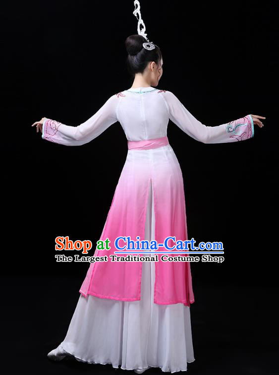 China Classical Dance Dress Traditional Woman Dance Costume Umbrella Dance Clothing and Headwear