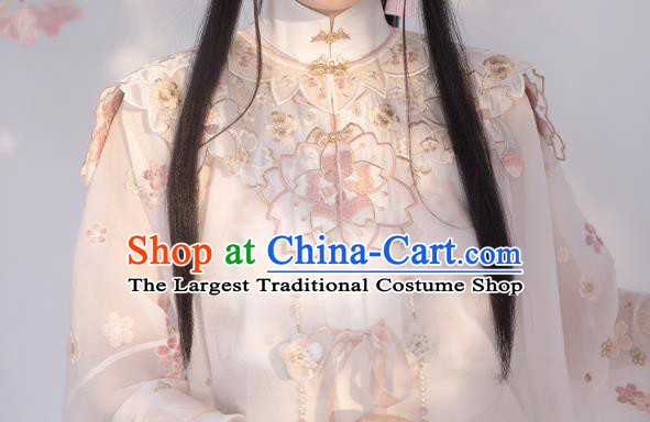 China Ancient Princess Embroidered Hanfu Dress Traditional Ming Dynasty Historical Costumes for Nobility Lady
