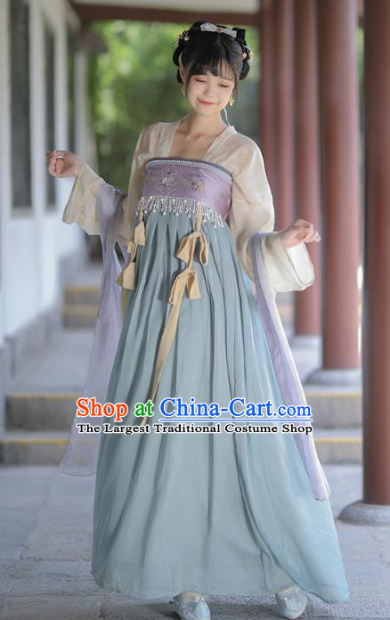 China Ancient Palace Lady Hanfu Dress Garment Traditional Tang Dynasty Princess Historical Clothing Full Set