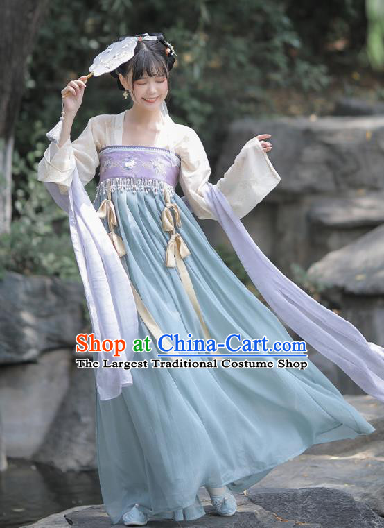 China Ancient Palace Lady Hanfu Dress Garment Traditional Tang Dynasty Princess Historical Clothing Full Set