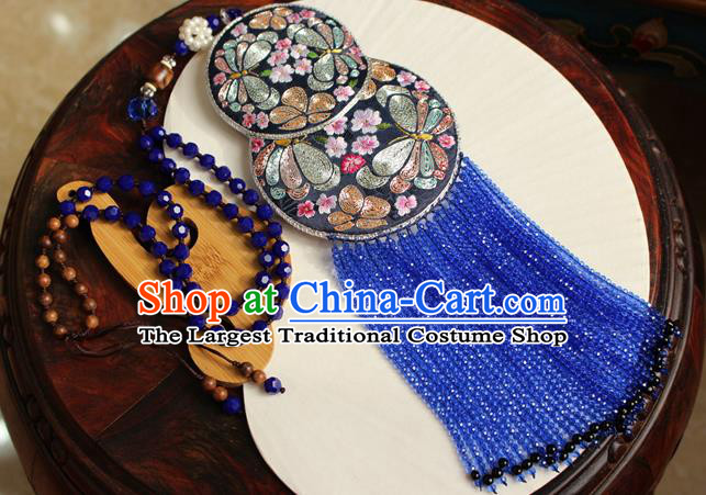 China Handmade Embroidered Black Gourd Sachet Necklet Accessories Traditional Cheongsam Necklace