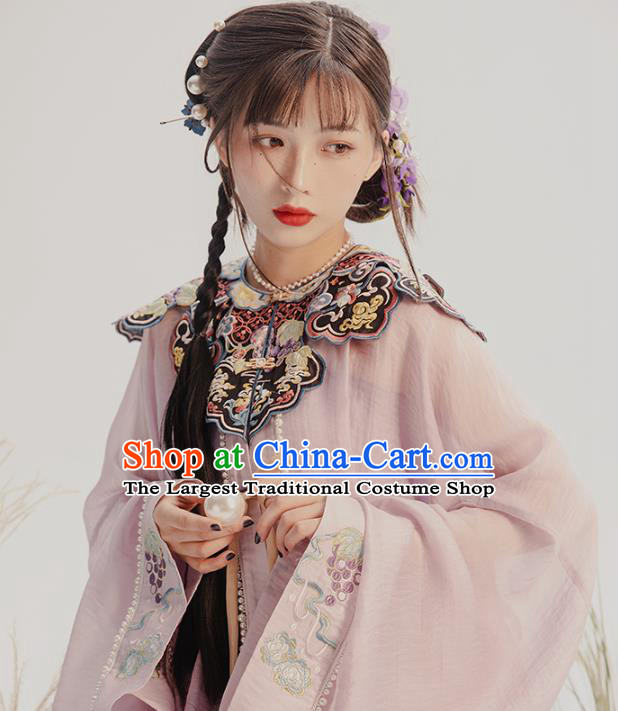 China Traditional Hanfu Dress Ancient Ming Dynasty Nobility Lady Historical Clothing
