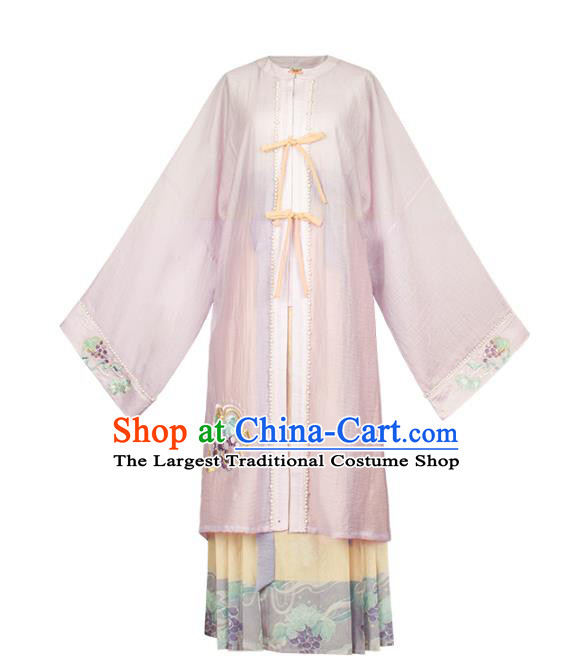 China Traditional Hanfu Dress Ancient Ming Dynasty Nobility Lady Historical Clothing