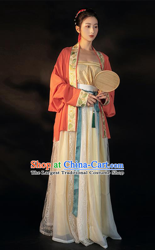 China Traditional Song Dynasty Imperial Concubine Historical Clothing Ancient Court Woman Hanfu Dress Apparels