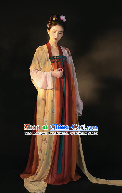 China Traditional Tang Dynasty Palace Lady Historical Clothing Ancient Royal Princess Hanfu Dress