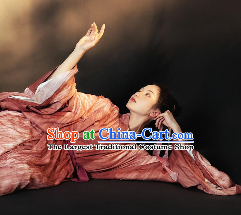 China Ancient Young Beauty Hanfu Dress Garment Traditional Wei Jin Dynasty Swordswoman Historical Clothing