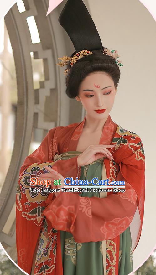 China Ancient Court Beauty Hanfu Dress Clothing Traditional Tang Dynasty Concubine Yang Historical Costumes