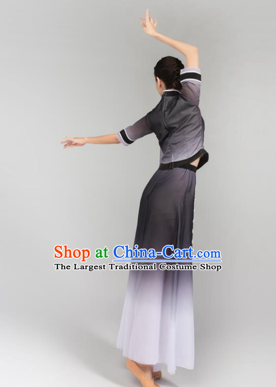 China Fan Dance Yangko Dance Clothing Folk Dance Grey Uniforms