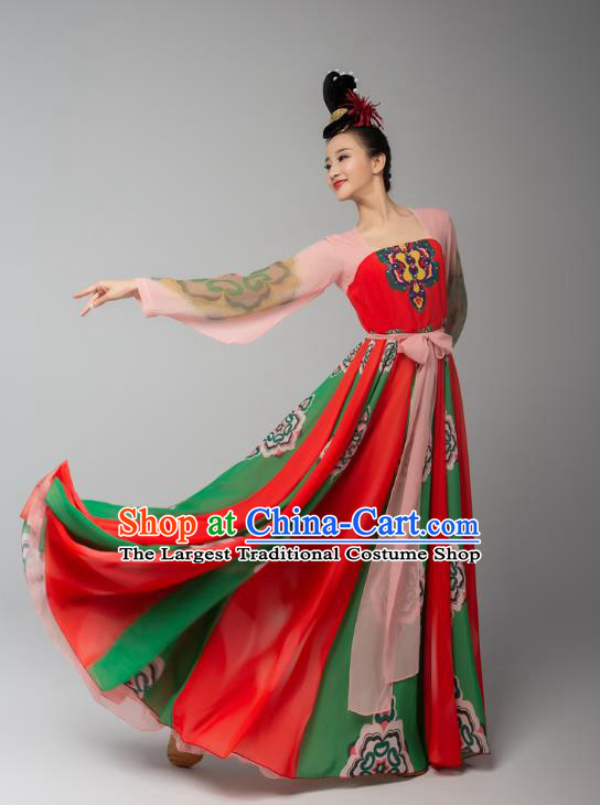 Chinese Court Dance Hanfu Dress Traditional Classical Dance Performance Costumes and Headdress