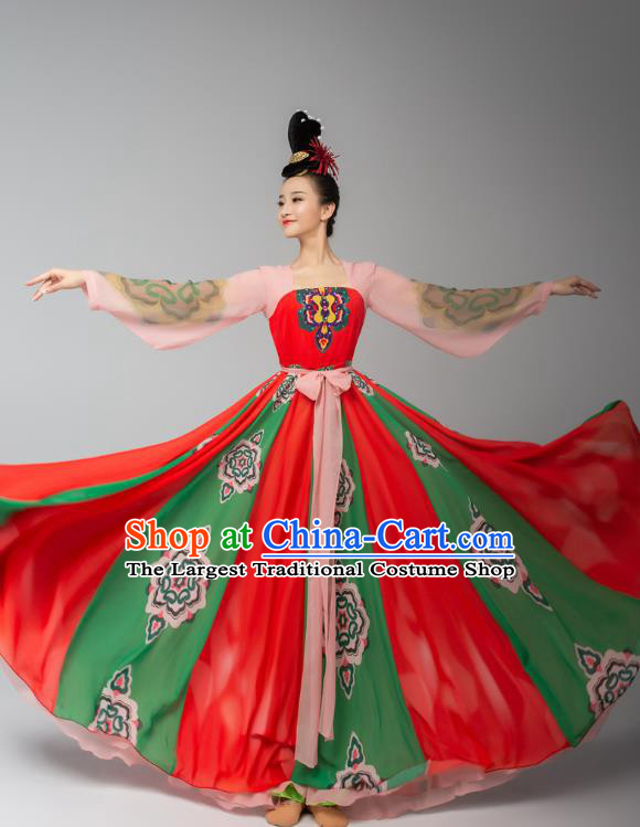 Chinese Court Dance Hanfu Dress Traditional Classical Dance Performance Costumes and Headdress