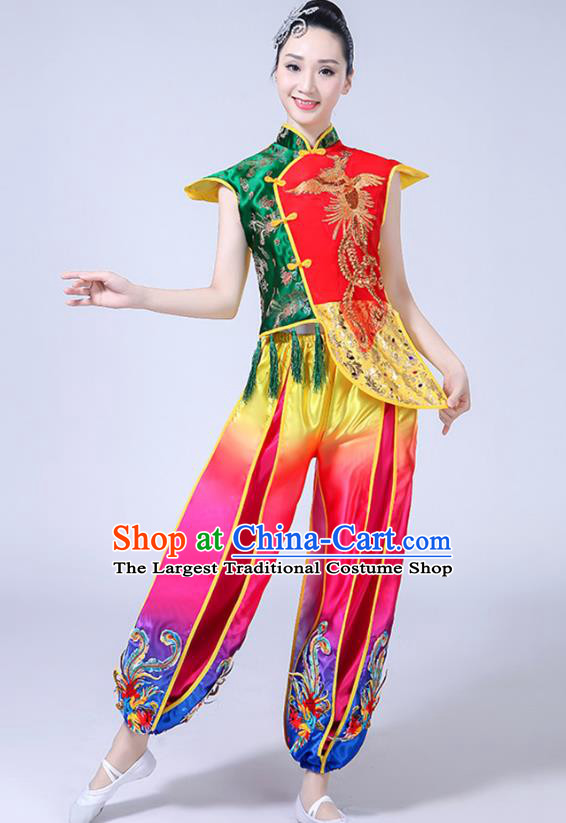 China Folk Dance Clothing Drum Dance Costume Yangko Dance Group Dance Uniforms