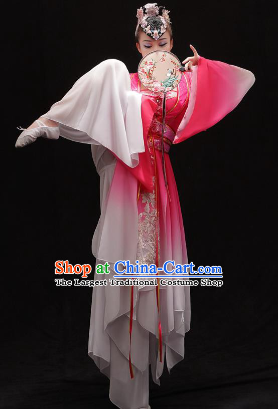 Chinese Traditional Water Sleeve Dance Dress Classical Dance Clothing Umbrella Dance Pink Outfits