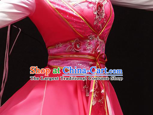 Chinese Traditional Water Sleeve Dance Dress Classical Dance Clothing Umbrella Dance Pink Outfits