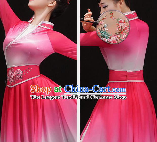 Chinese Traditional Umbrella Dance Dress Classical Ballet Dance Clothing Palace Fan Dance Pink Outfits