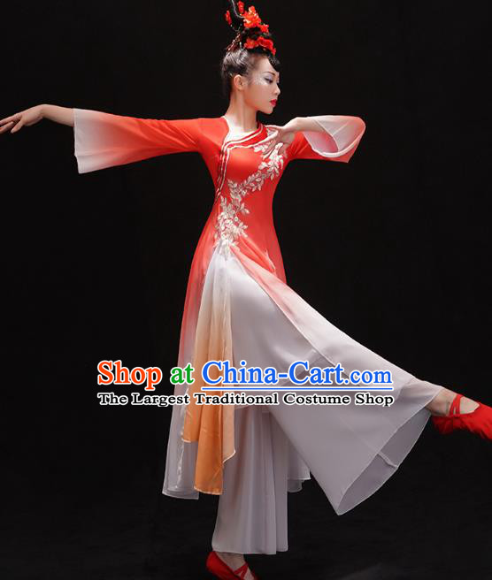 Chinese Classical Ballet Dance Clothing Woman Solo Dance Outfits Traditional Umbrella Dance Red Dress