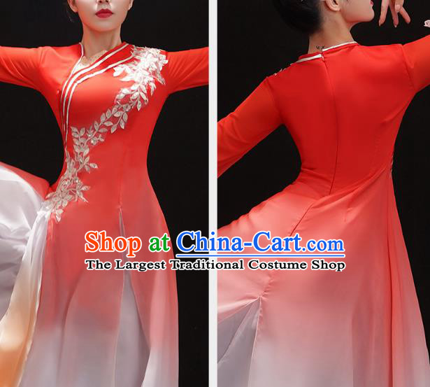 Chinese Classical Ballet Dance Clothing Woman Solo Dance Outfits Traditional Umbrella Dance Red Dress