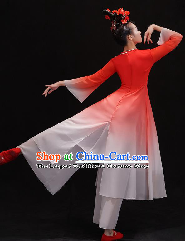 Chinese Classical Ballet Dance Clothing Woman Solo Dance Outfits Traditional Umbrella Dance Red Dress