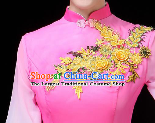 Chinese Classical Dance Costumes Umbrella Dance Pink Dress Traditional Stage Performance Clothing